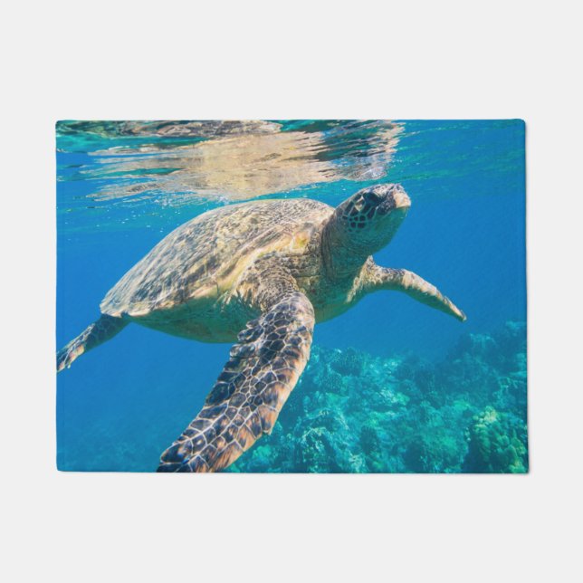 Swimming Sea Turtle Doormat (Front)