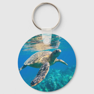 Swimming Sea Turtle Key Ring