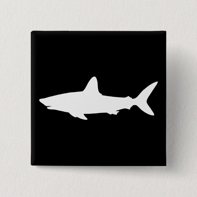 Swimming Shark 15 Cm Square Badge (Front)