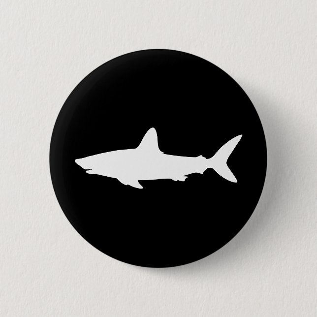 Swimming Shark 6 Cm Round Badge (Front)