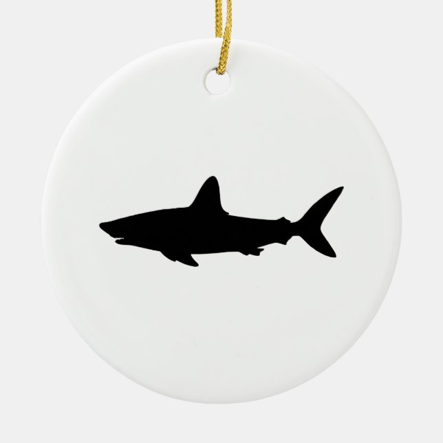 Swimming Shark Ceramic Tree Decoration (Front)