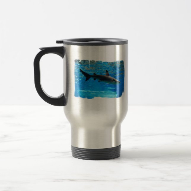Swimming Shark Travel Mug (Left)
