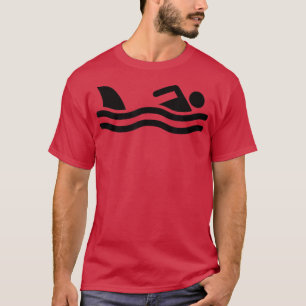 Swimming Sign With Shark Fin Funny Shark  T-Shirt