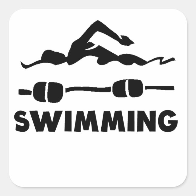 Swimming Square Sticker (Front)
