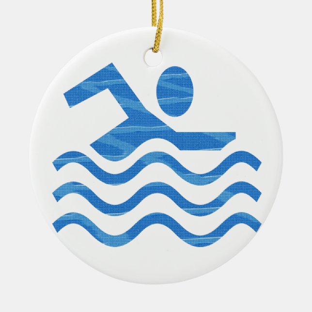 Swimming Success - Hot Times Cool Mind Ceramic Tree Decoration (Front)