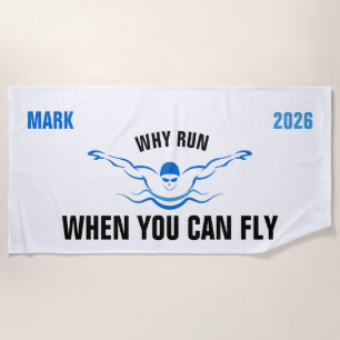 Swimming, Swim Team Pool, Gift For Swimmer, Senior Beach Towel