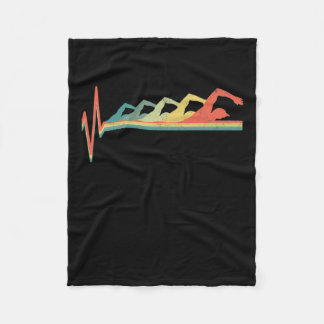Swimming Swimmer Heartbeat  Gift Premium Fleece Blanket