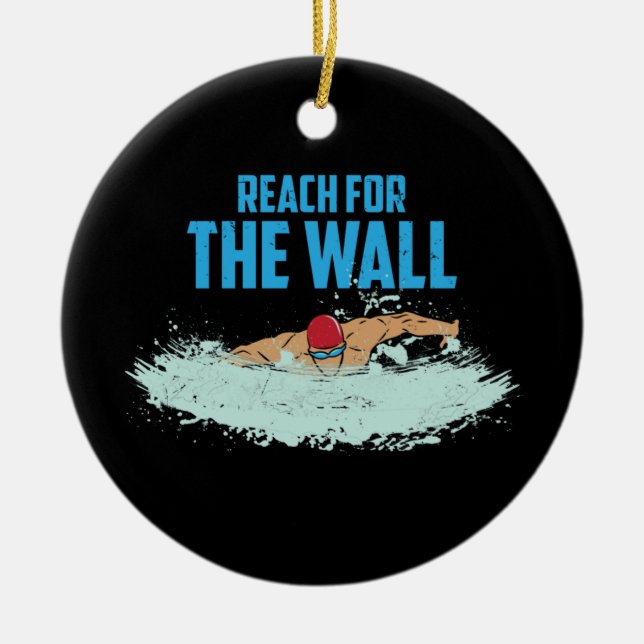 Swimming Swimmer Swimming Trainer Ceramic Tree Decoration (Front)