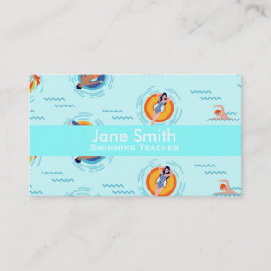 Swimming Teacher, Swim Coach, Swim Instructor Business Card