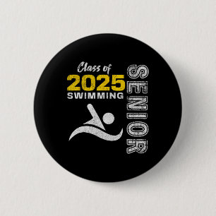 Swimming Team Senior Cl Of 2025 - Graduation 2025  6 Cm Round Badge