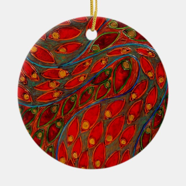 "Swimming Thoughts" (painting) Ceramic Tree Decoration (Front)