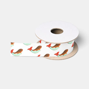 swimming tiny mermaids pattern satin ribbon