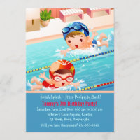 Swimming Tots Pool Party Invitation