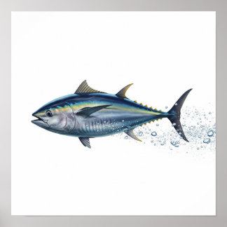 Swimming Tuna Poster
