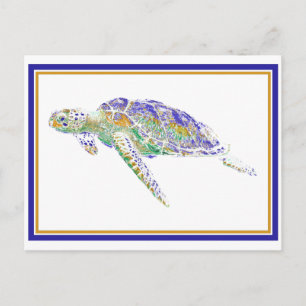 Swimming Turtle Postcard