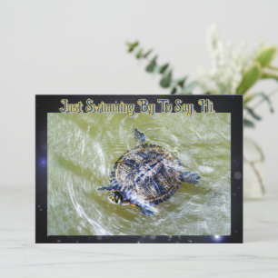 Swimming Turtle Says Hi Thank You Card