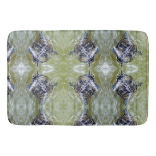 Swimming Turtle with It's Head Popped Up Bath Mat