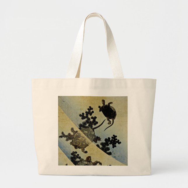 Swimming Turtles Large Tote Bag (Front)