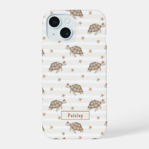 Swimming Turtles with name iPhone 15 Case