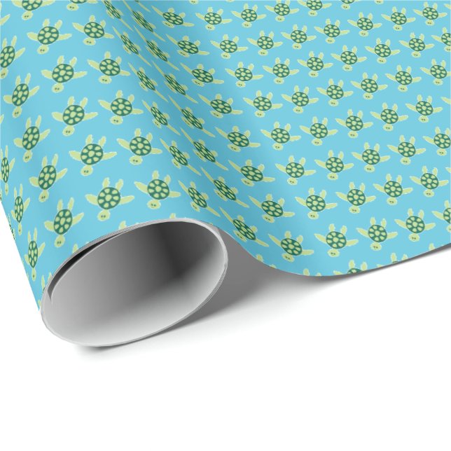 Swimming Turtles Wrapping Paper (Roll Corner)