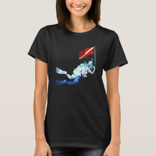 Swimming Underwater Dive Scuba Diver Flag Ocean Di T-Shirt