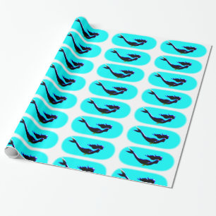 swimming underwater mermaids pattern wrapping paper