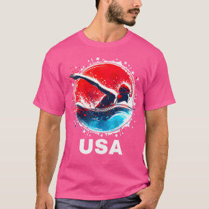 Swimming United States Team Apparel American Flag  T-Shirt