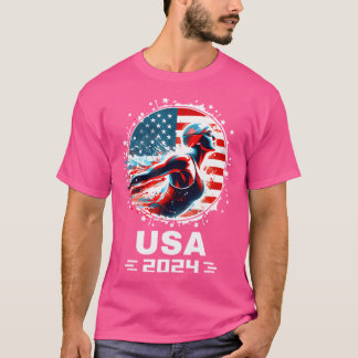 Swimming United States Women Team American Flag Sw T-Shirt