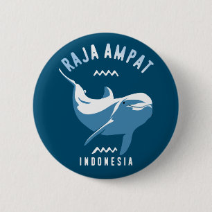 Swimming with Dolphins at Raja Ampat 6 Cm Round Badge
