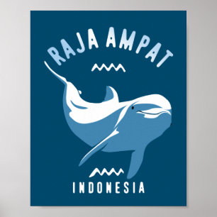 Swimming with Dolphins at Raja Ampat Poster