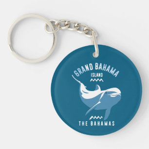 Swimming with Dolphins Grand Bahama Scuba Diving Key Ring