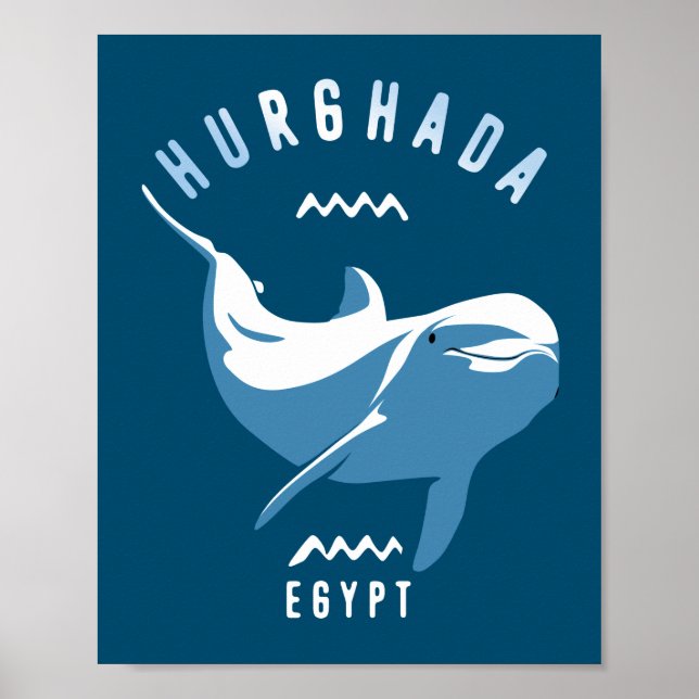 Swimming with Dolphins Hurghada Egypt Poster (Front)