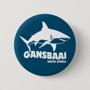 Swimming With Great White Sharks - Gansbaai Diving 6 Cm Round Badge
