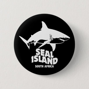 Swimming With Great White Sharks - Seal Island 6 Cm Round Badge
