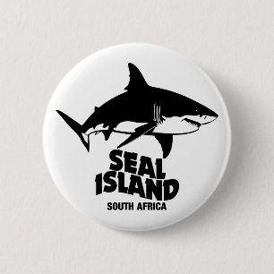 Swimming With Great White Sharks - Seal Island 6 Cm Round Badge