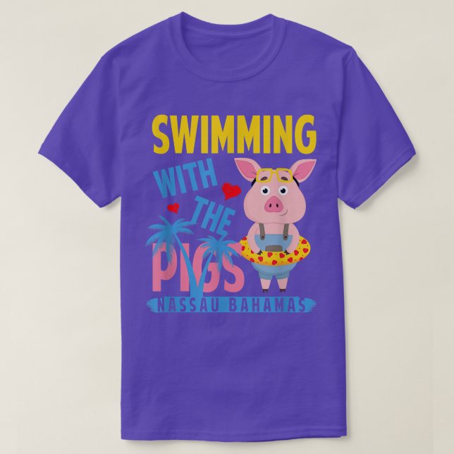 Swimming With The Pigs Nassau Bahamas Hello Summer T-Shirt (Design Front)