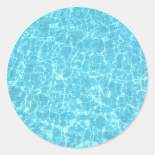 Swimmingpool Party Blue Water Blank Template Classic Round Sticker
