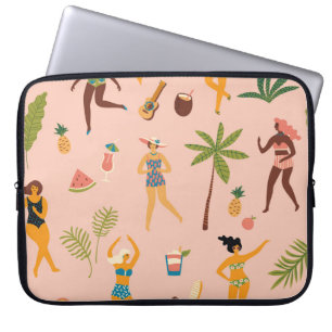 Swimsuit Ladies: Tropical Vintage Dance Laptop Sleeve