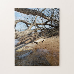 Swing at Lake Superior Marquette Michigan Jigsaw Puzzle