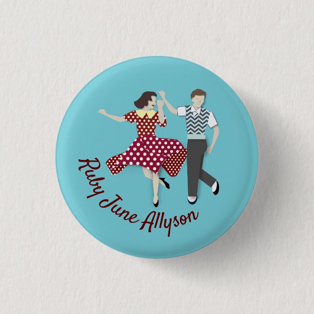 Swing Dance Couple 3 Cm Round Badge (Front)