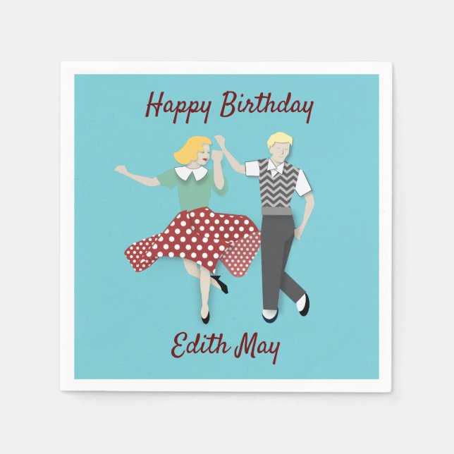 Swing Dance Couple Napkin (Front)