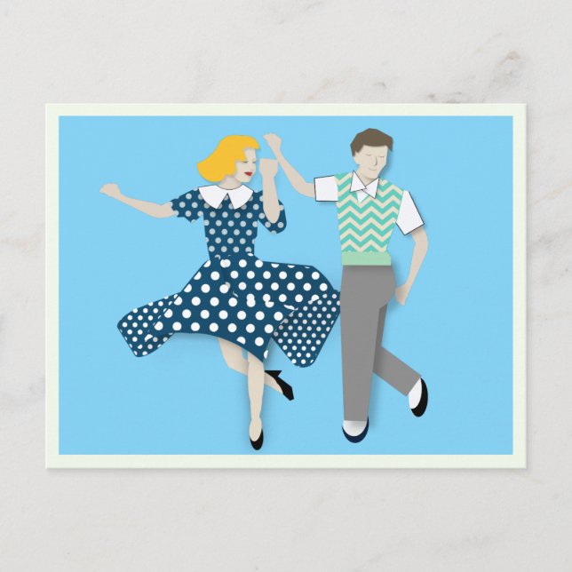 Swing Dance Couple Postcard (Front)