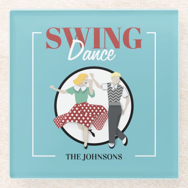 Swing Dance Glass Coaster (Front)