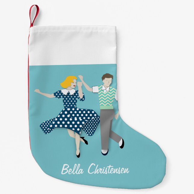 Swing Dance Small Christmas Stocking (Front)