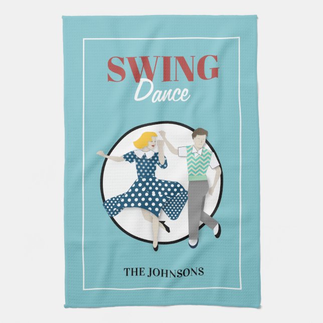 Swing Dance Tea Towel (Vertical)