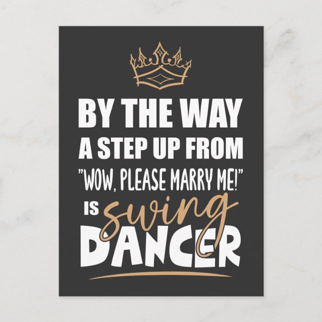 Swing Dancer is the Ultimate in Appeal. Fun Gift Postcard (Front)