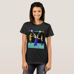 Swing Dancers On Musical Note Floor T-Shirt
