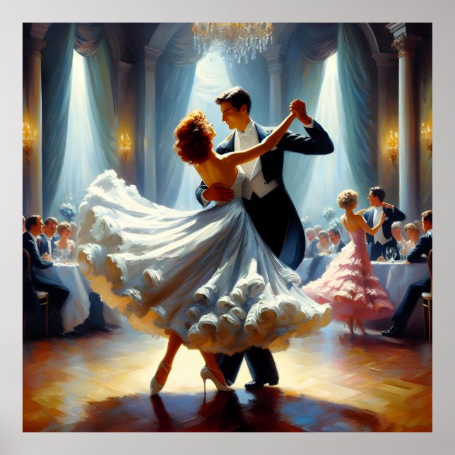 Swing Dancing Ballroom Dancing Dancer Dance Poster (Front)