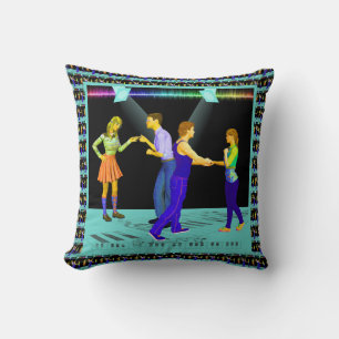 Swing Dancing Couples With Spotlights Cushion