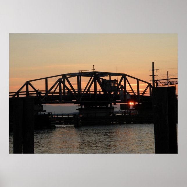 Swing Drawbridge at Sunset Poster (Front)
